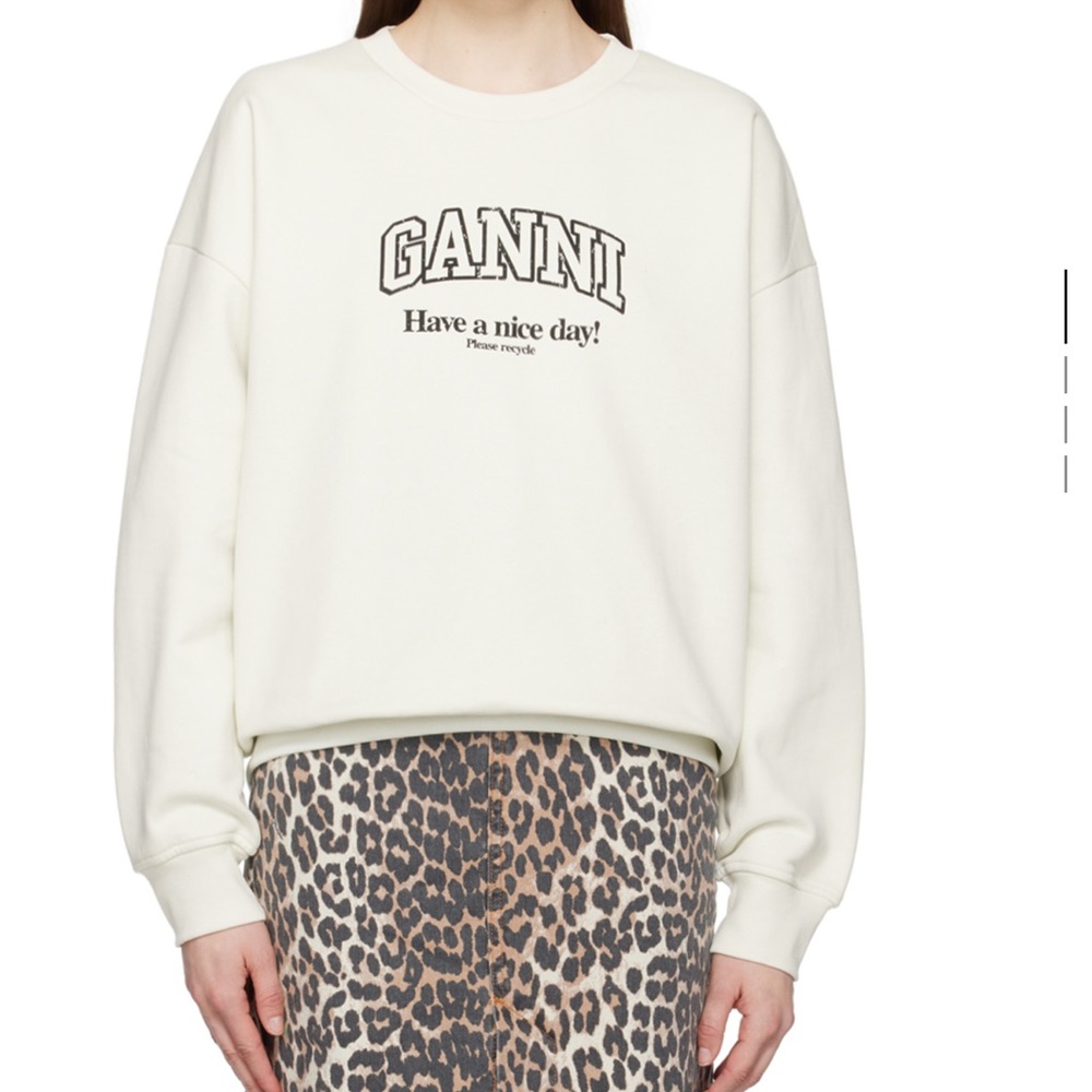NWT Ganni Off-White Graphic Sweatshirt